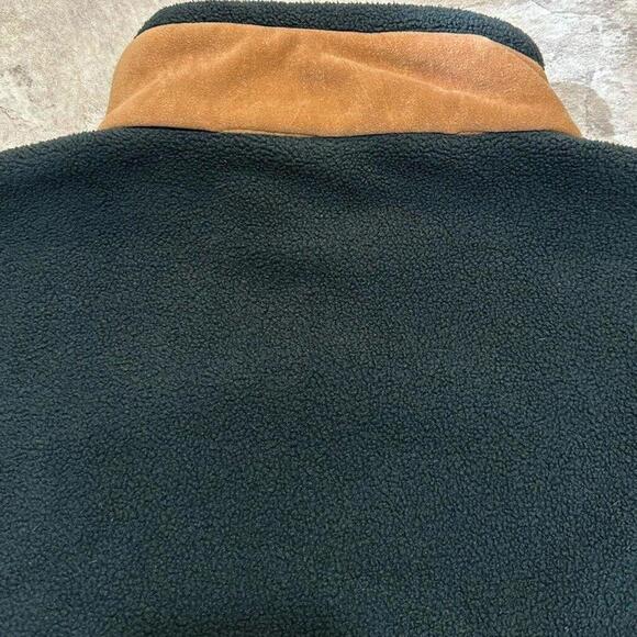 Vintage Fleece Jacket Made In USA 80s 90’s Forest Green Full Zip Depoe Bay Large - Picture 7 of 12